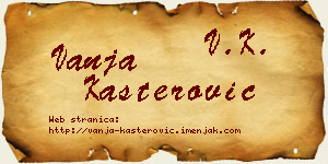 Vanja Kašterović vizit kartica